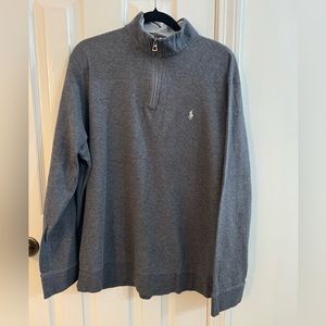 Polo Ralph Lauren Luxury Jersey Quarter-Zip Pullover Gray XL